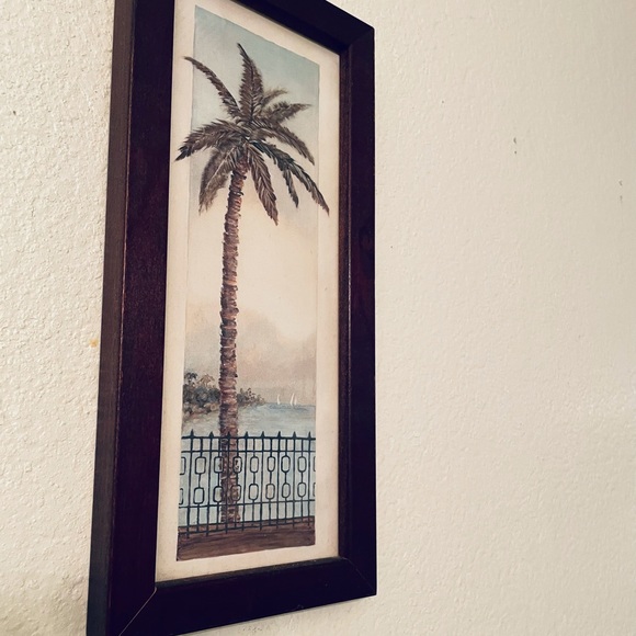 Small vintage beach tropical palm tree art - Picture 4 of 8